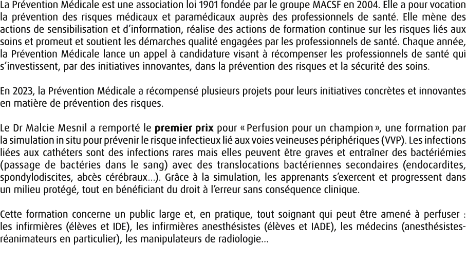 La Pr vention M dicale est une association loi 1901 fond e par le groupe MACSF en 2004. Elle a pour vocation la pr ve...