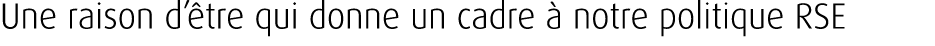 Une raison d’ tre qui donne un cadre  notre politique RSE