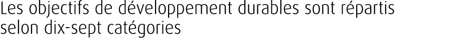 Les objectifs de d veloppement durables sont r partis selon dix sept cat gories