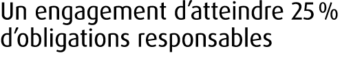 Un engagement d’atteindre 25 % d’obligations responsables