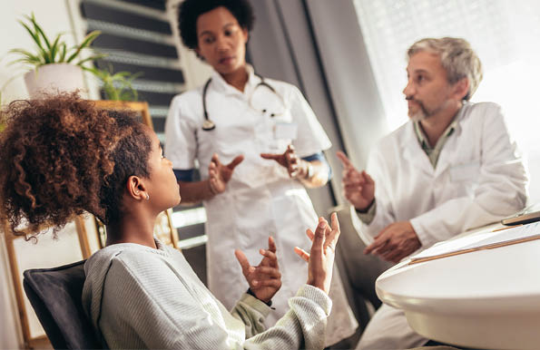 Doctor's consultation.Child On Consultation With Doctors In Office