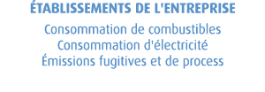  TABLISSEMENTS DE L'ENTREPRISE Consommation de combustibles Consommation d' lectricit  missions fugitives et de process
