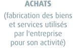 ACHATS (fabrication des biens et services utilis s par l'entreprise pour son activit )