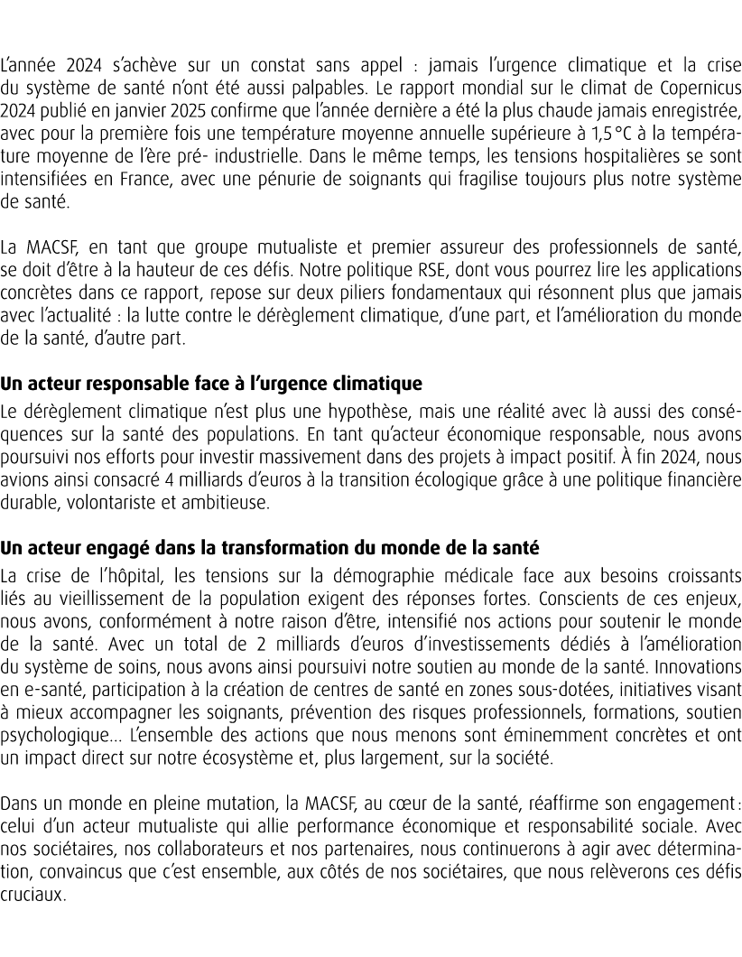 L’ann e 2024 s’ach ve sur un constat sans appel : jamais l’urgence climatique et la crise du syst me de sant n’ont  ...