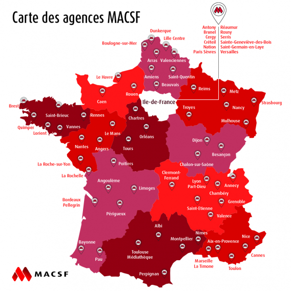 Carte agences MACSF