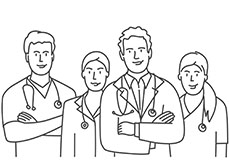 Représentation de 4 professionnels de santé - MACSF