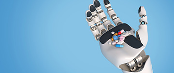 Une main de robot tient des médicaments - MACSF