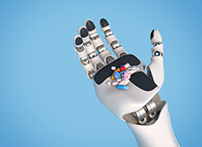 Une main de robot tient des médicaments - MACSF