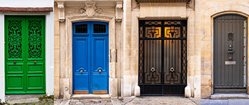 4 portes colorées d'immeubles parisiens - MACSF
