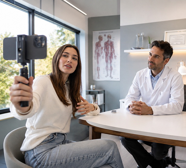Une influenceuse se filme pendant une consultation médicale - MACSF
