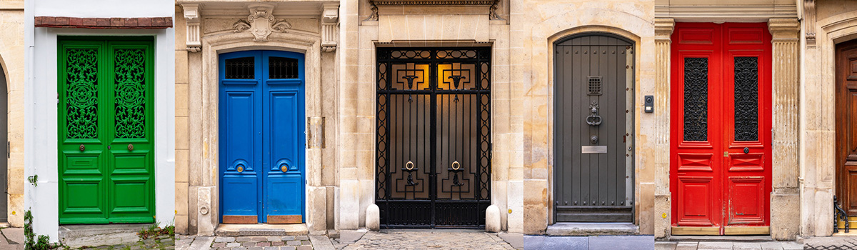 5 portes colorées d'immeubles parisiens - MACSF