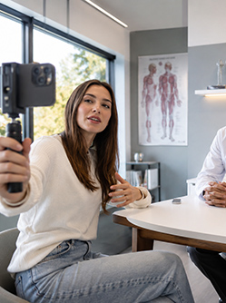Une influenceuse se filme pendant une consultation médicale - MACSF