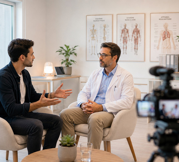 Un médecin influenceur filme son entretien avec un journaliste - MACSF