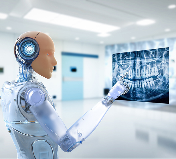 Un robot IA point une radiographie dentaire - MACSF