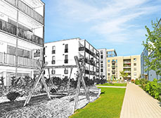 Intégration d'un croquis d'urbanisme dans un quartier résidentiel - MACSF