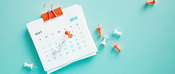 Ephéméride affichant la page du mois de mai épinglé au 1er - MACSF