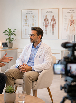 Un médecin influenceur filme son entretien avec un journaliste - MACSF