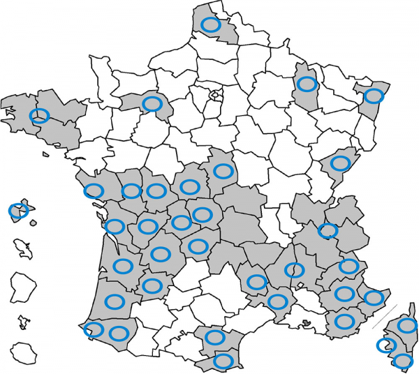 Répartition des MCS en France